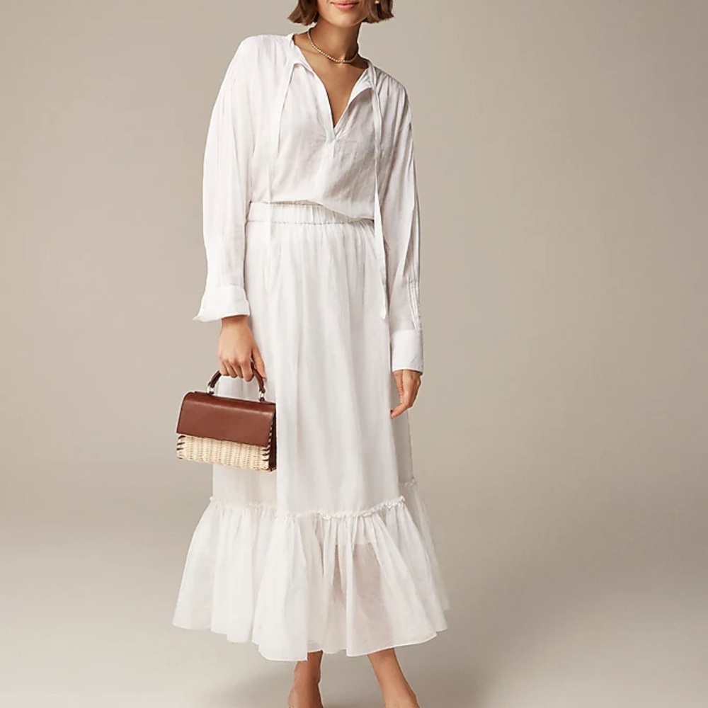 J.Crew V-neck tie top in cotton-blend dobby - Picture 3 of 5